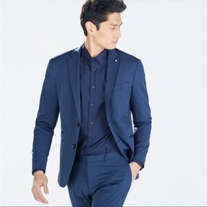Zara Man navy blue blazer size USA 38‎ two buttons classic elegant casual